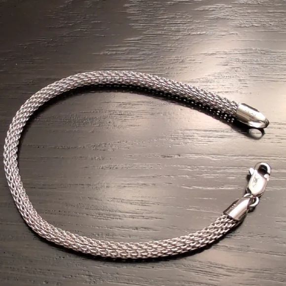 Sterling Silver Vintage Italian Mesh Bracelet - Picture 2 of 5